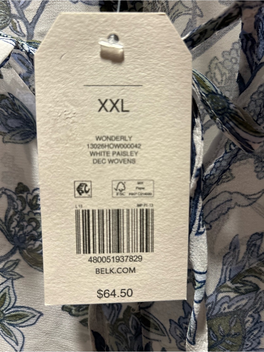 Wonderly Blue Floral Ruffle Tie-Front Blouse - Picture 6 of 6